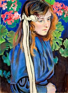 Stanisław Wyspiański - Portret Lizy Pareńskiej (wśród pelargonii)