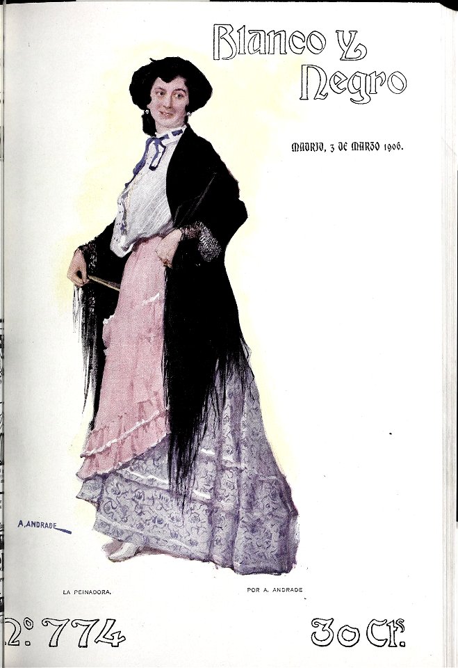 1906-03-03, Blanco y Negro, La peinadora, Andrade