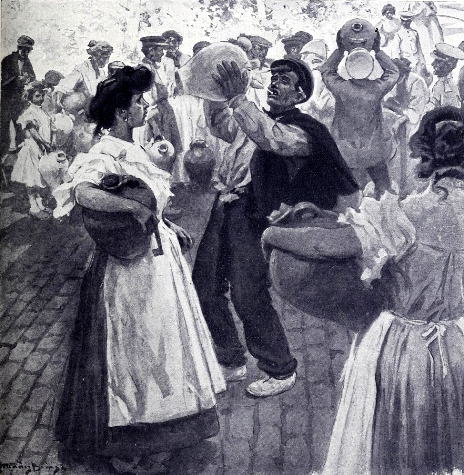 1906-08-18, Blanco y Negro, La sed estival, o cómo se bebe en Madrid, Méndez Bringa (cropped)