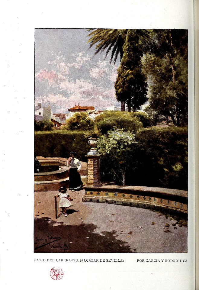 1906-06-30, Blanco y Negro, Patio del Laberinto (Alcázar de Sevilla), García y Rodríguez