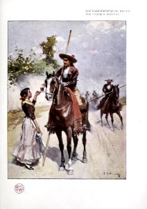 1905-11-11, Blanco y Negro, Los garrochistas de Bailén, Estevan. Free illustration for personal and commercial use.