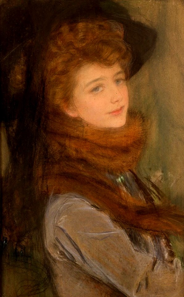 Portret kobiety w futrze - Axentowicz