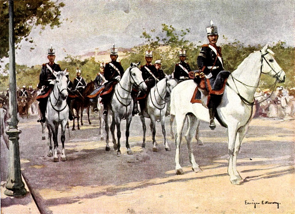1907-05-04, Blanco y Negro, En el desfile del 2 de mayo, Estevan (cropped)