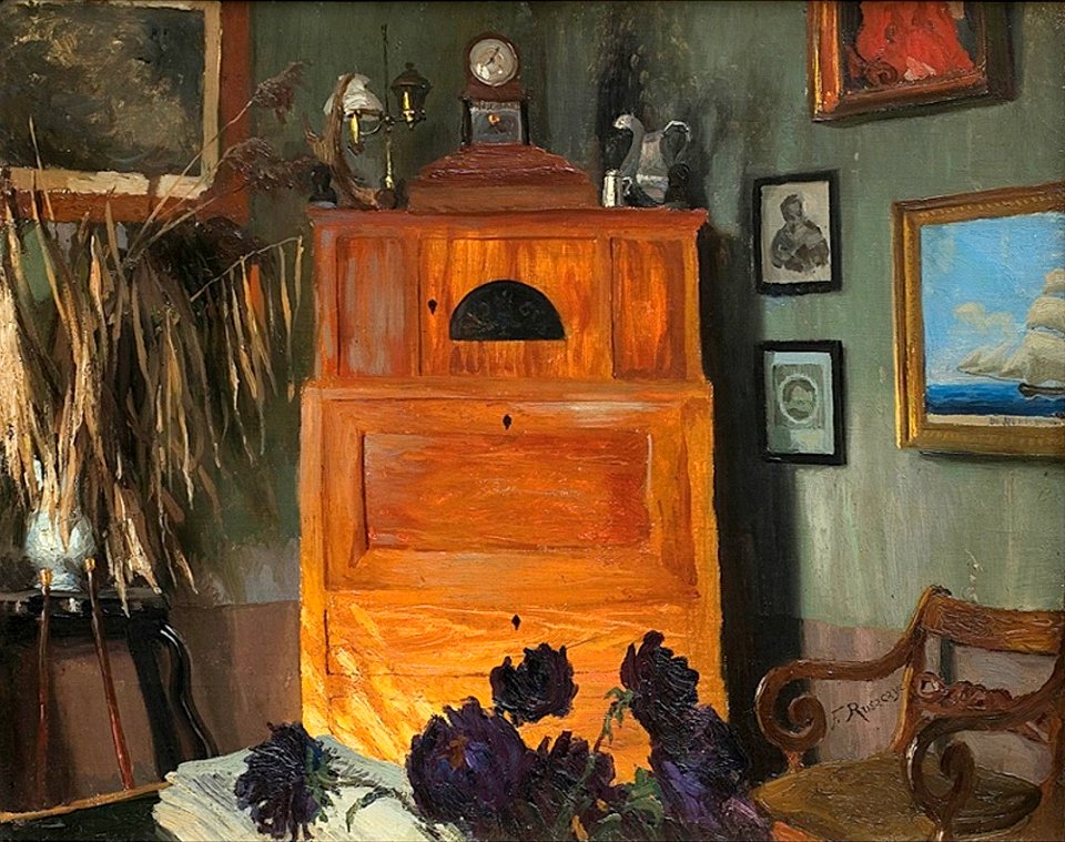 Ferdynand Ruszczyc - Wnętrze z Bohdanowa - kantorek 1906