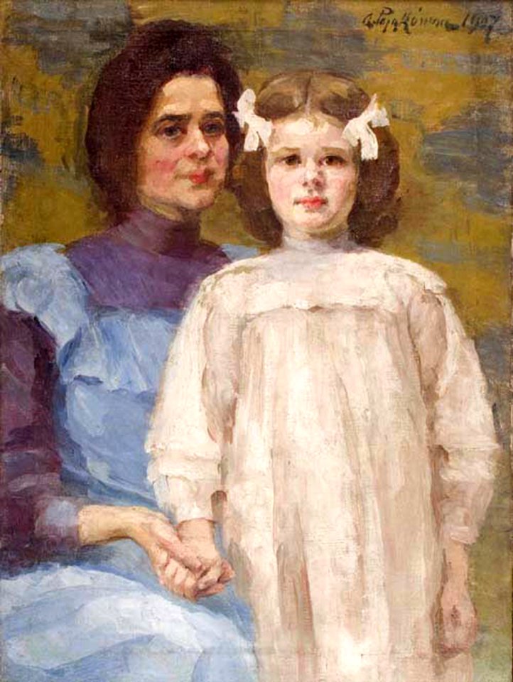 Aniela Pajakowna Selfportrait with daughter 1907