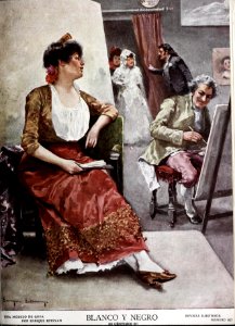 1907-07-27, Blanco y Negro, Una modelo de Goya, Enrique Estevan. Free illustration for personal and commercial use.