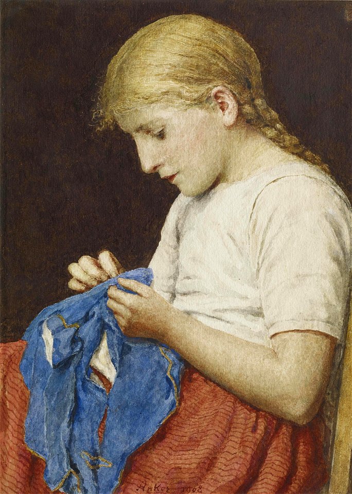 Albert Anker - Die kleine Näherin