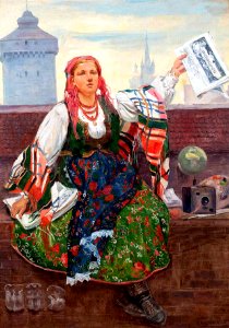 Wincenty Wodzinowski - Kobieta sprzedająca gazety 1907
