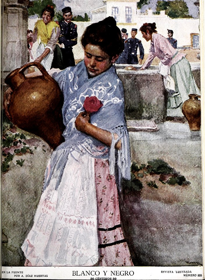 1907-09-21, Blanco y Negro, En la fuente, Huertas