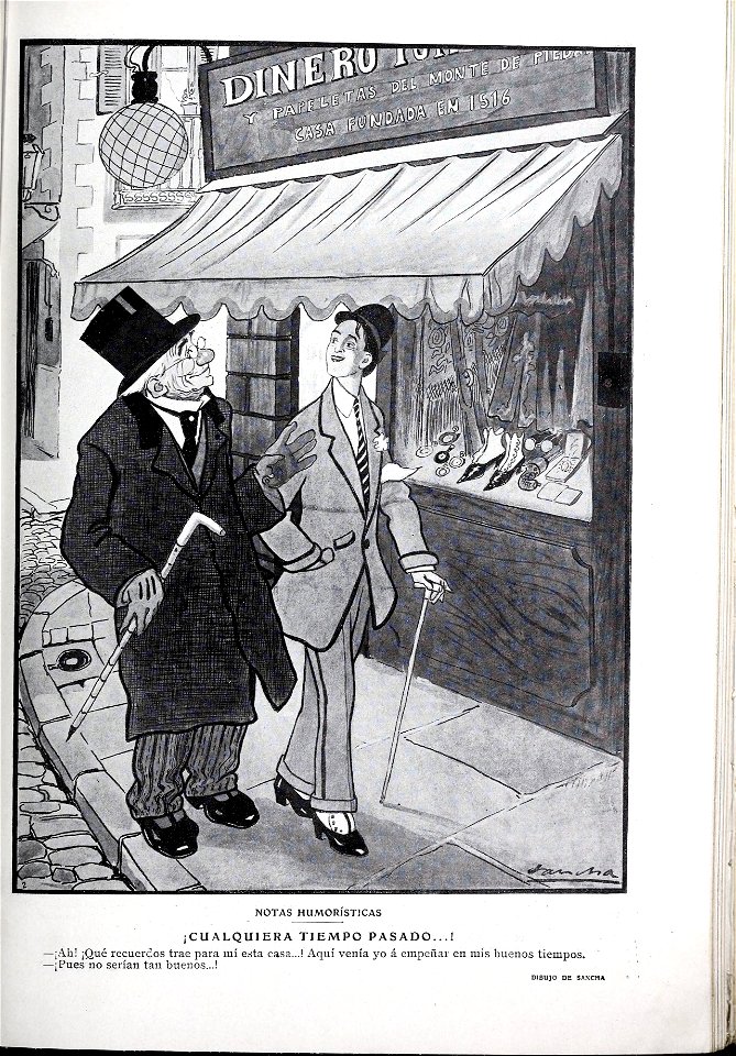 1908-04-25, Blanco y Negro, Notas humorísticas, Cualquiera tiempo pasado, Sancha