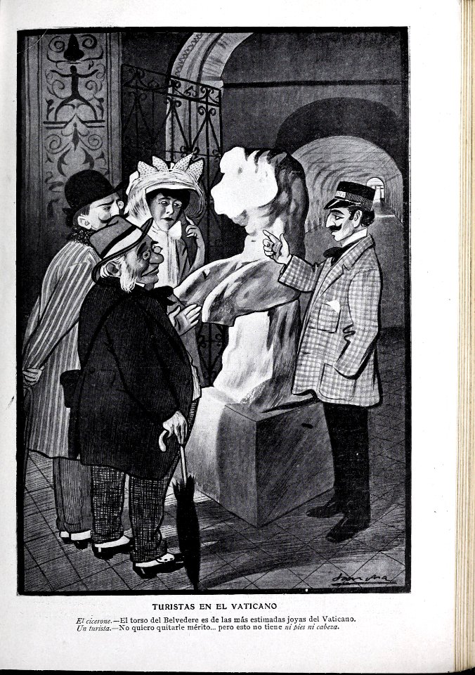 1908-10-17, Blanco y Negro, Turistas en el Vaticano, Sancha