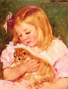 Cassatt Mary Sara Holding A Cat 1908