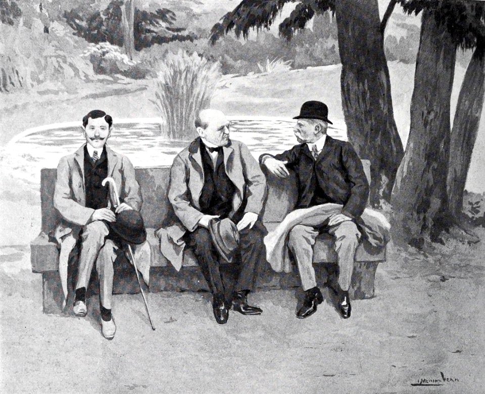 1908-04-25, Blanco y Negro, Bancos en los jardines, Medina Vera