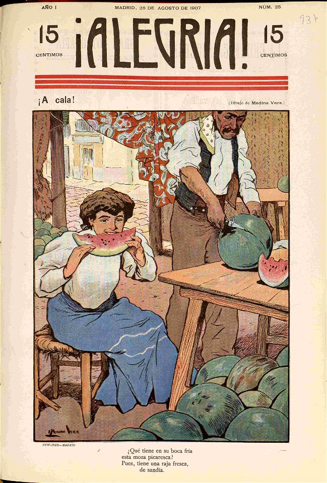 1907-08-28, ¡Alegría!, ¡A cala!, Medina Vera