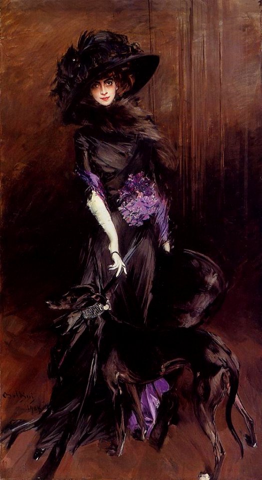 Giovanni Boldini (1842-1931), La Marchesa Luisa Casati (1881-1957) con un levriero