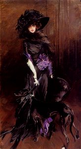 Giovanni Boldini (1842-1931), La Marchesa Luisa Casati (1881-1957) con un levriero