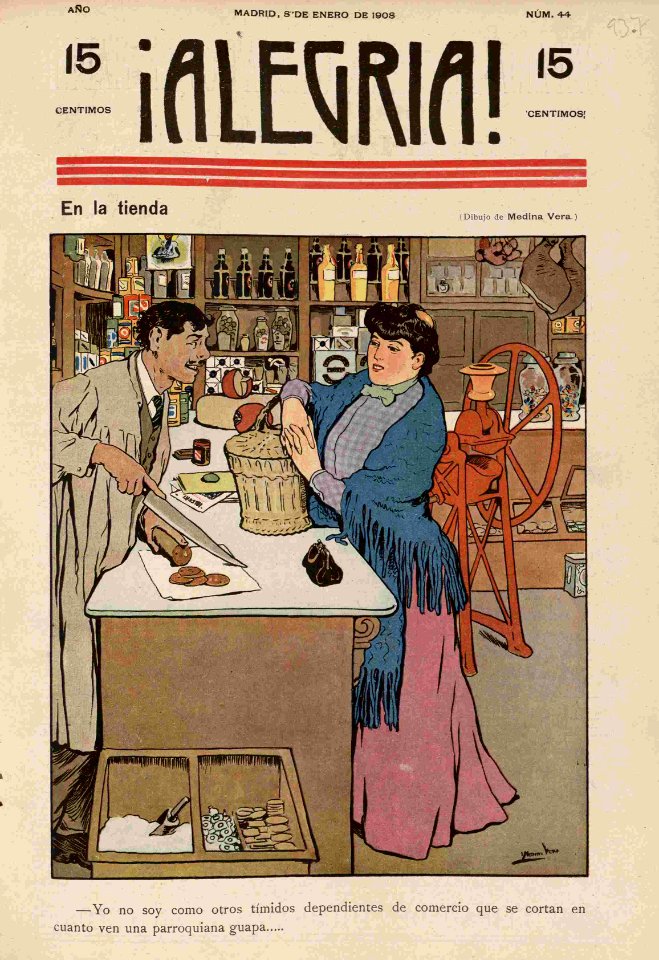 1908-01-08, ¡Alegría!, En la tienda, Medina Vera