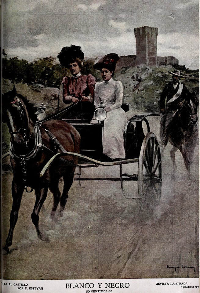 1909-09-18, Blanco y Negro, Visita al castillo, Enrique Estevan