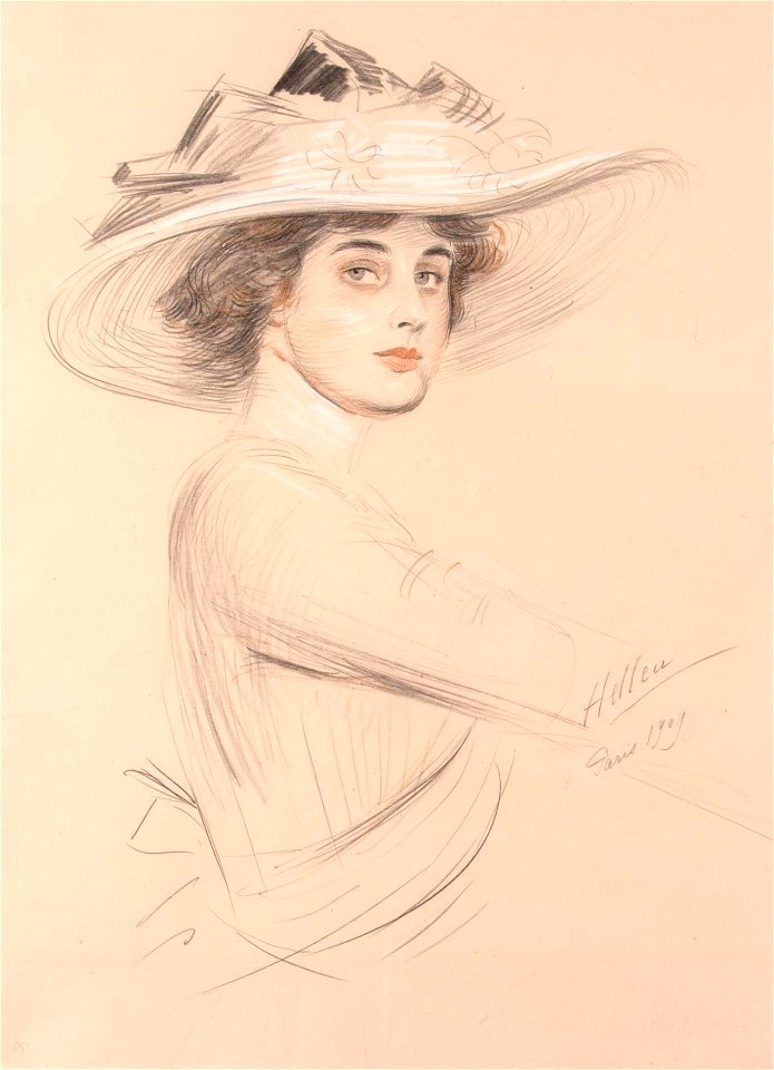 Helleu Paul Cesar - Portrait Of A Woman