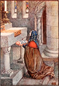 EFB(1910) p141 ELIZABETH WOULD STEAL OUT AND LAY THE CHILD UPON THE ALTAR