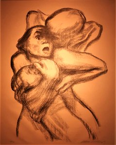1911 Kollwitz Tod und Frau um das Kind ringend
