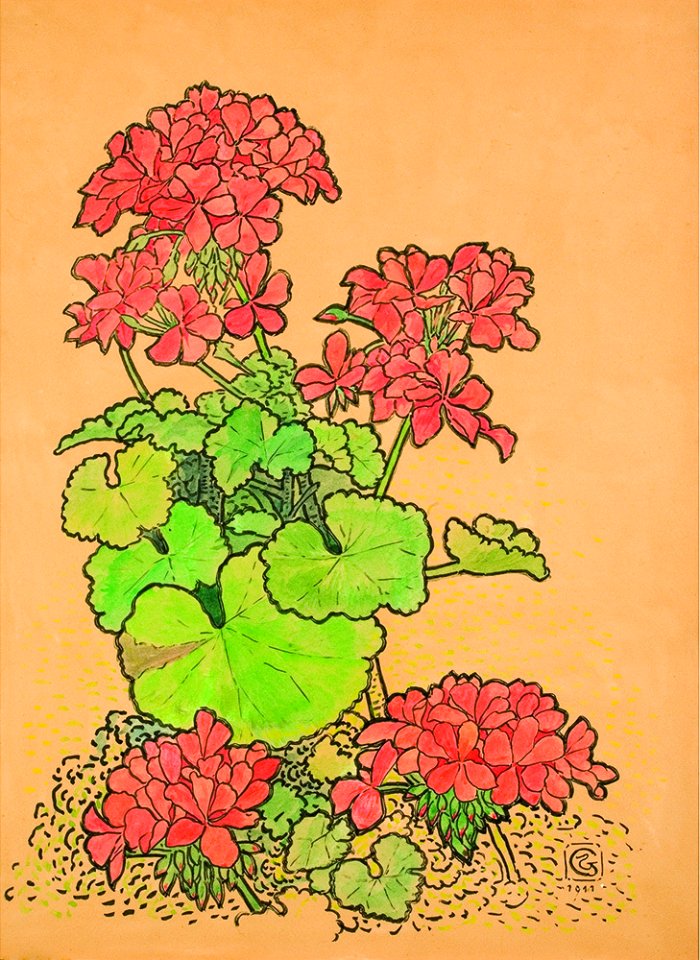 Gisbert Combaz - Study of flowers2