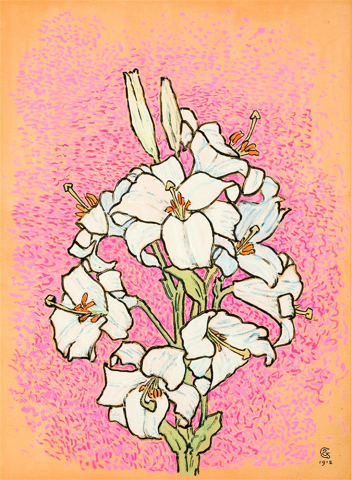 Gisbert Combaz - Study of flowers3