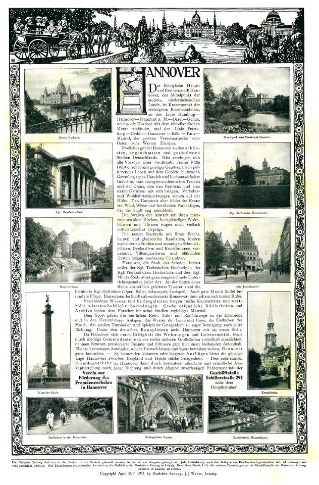 1911-04-20 Illustrirte Zeitung S. 0000b Änne Koken Verein zur Förderung des Fremdenverkehrs in Hannover