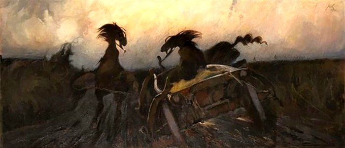 Kazimierz Sichulski - Spłoszone konie