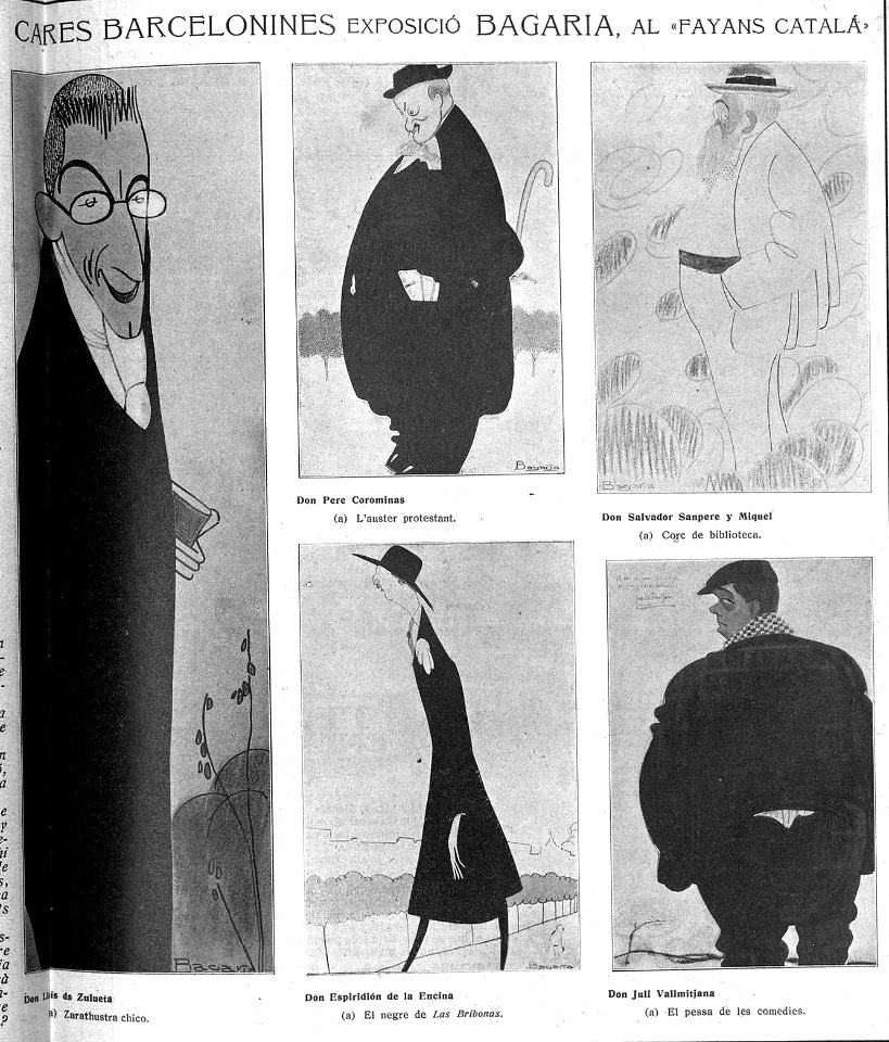 1911-05-05, L'Esquella de la Torratxa, Cares barcelonines, Exposició Bagaria, Al fayans catalá, Bagaria