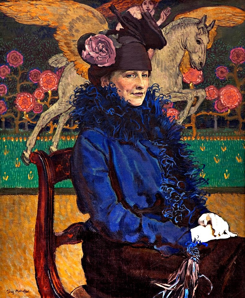 Mehoffer Artist's wife with Pegasus