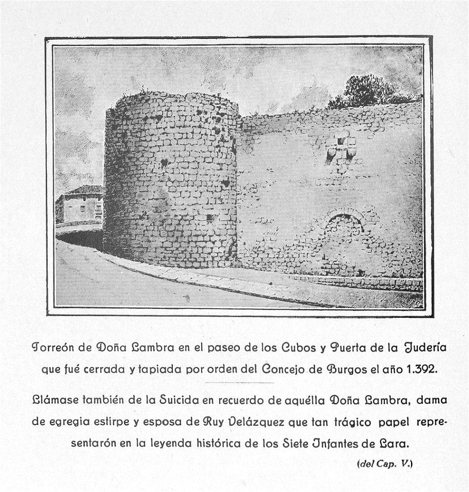 1913, Memorias históricas de Burgos y su provincia, Torreón de Doña Lambra y Puerta de la Judería