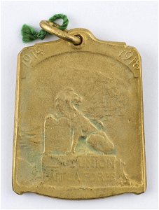 1914-1918 L'Union Fait La Force, medal by Jacques Marin (1877-1950), Belgium, 1918, Coins and Medals Department of the Royal Library of Belgium, 2Lef83 - 47 (verso)