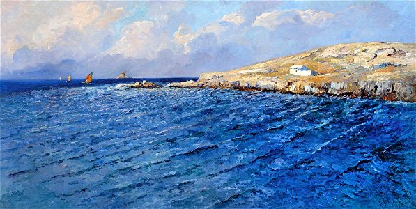 Littrow Sea and a rocky shore