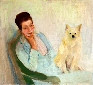 Krzyżanowski - Portret żony z pieskiem