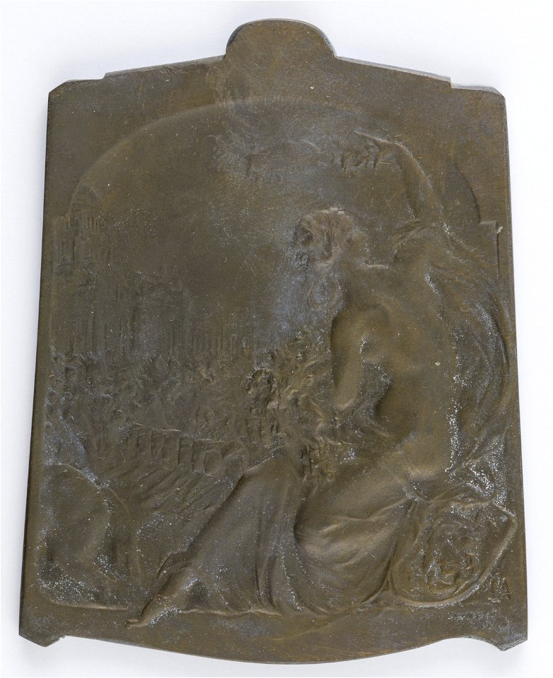 1914-1918 L'Union Fait La Force, plaquette by Jacques Marin (1877-1950), Belgium, 1918, Coins and Medals Department of the Royal Library of Belgium, 2Lef83 - 46 (recto)