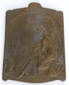 1914-1918 L'Union Fait La Force, plaquette by Jacques Marin (1877-1950), Belgium, 1918, Coins and Medals Department of the Royal Library of Belgium, 2Lef83 - 46 (recto)