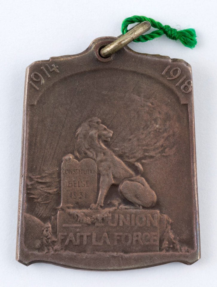 1914-1918 L'Union Fait La Force, medal by Jacques Marin (1877-1950), Belgium, 1918, Coins and Medals Department of the Royal Library of Belgium, 2Lef83 - 48 (verso)