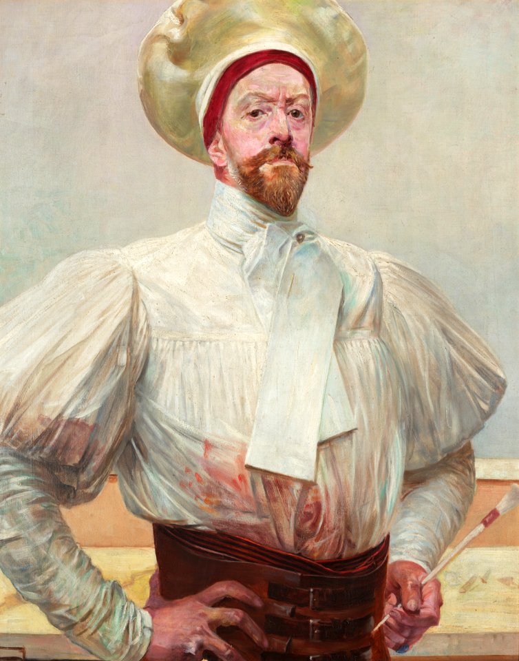 Self-portrait in White Dress - Jacek Malczewski