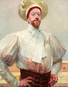 Self-portrait in White Dress - Jacek Malczewski. Free illustration for personal and commercial use.