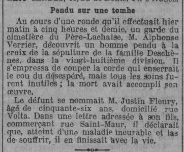 19140918 - Le Journal - Pendu sur une tombe