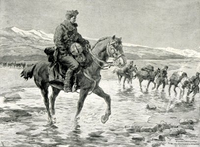 1916 - Albert Reich - Batalia de la Ramnicu Sarat, coloana austro-ungara in mars pe Valea Slanicului p56