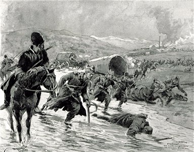 1916 - Albert Reich - Batalia de la Ramnicu Sarat, trupe romano-ruse retragandu-se in debandada p63