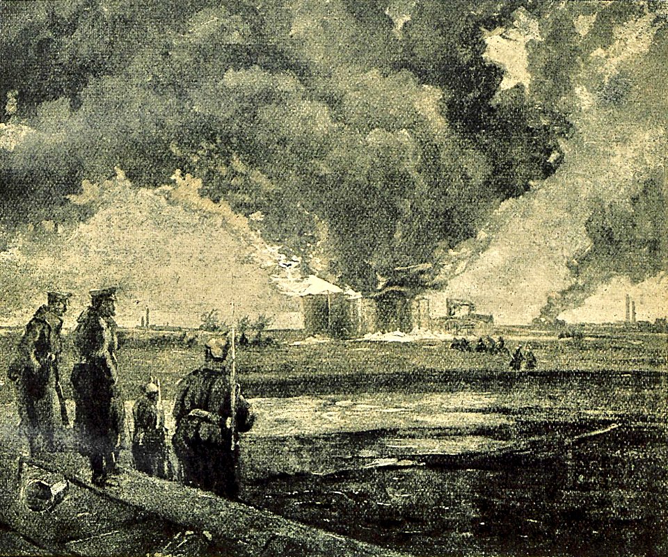 1916 - Albert Reich - Ploiesti, rezervoare de petrol bombardate p48