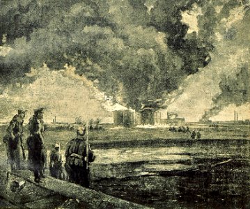 1916 - Albert Reich - Ploiesti, rezervoare de petrol bombardate p48
