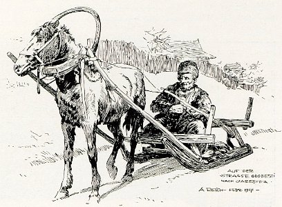 1916 - Albert Reich - Odobesti, sanie pe o strada p73