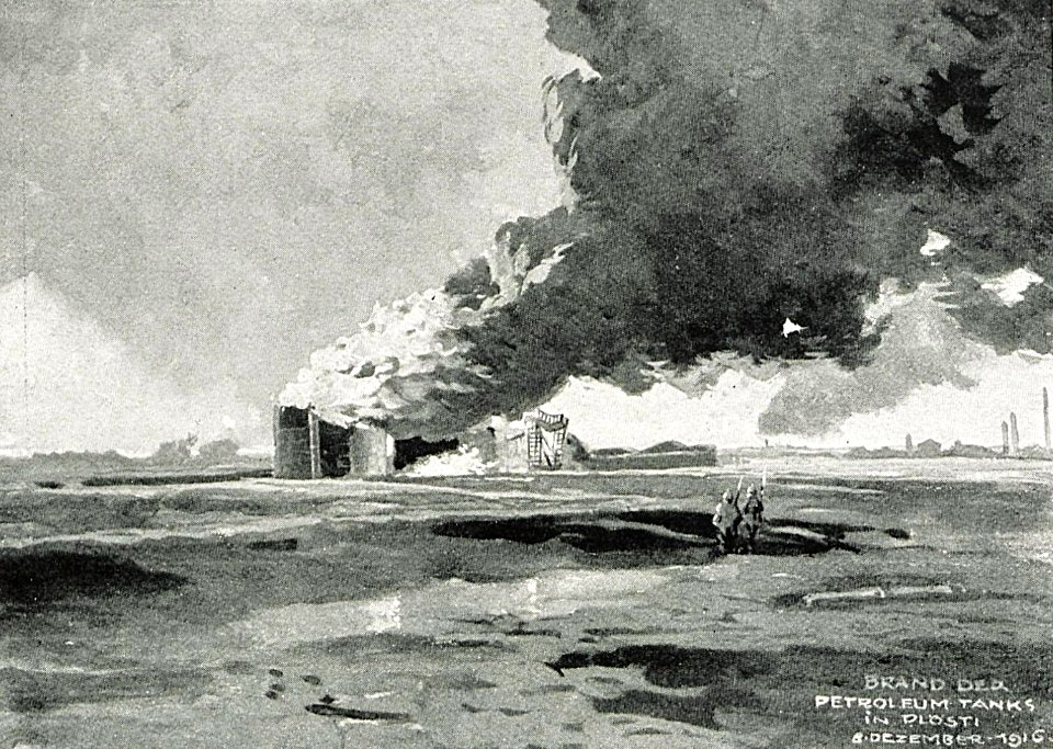 1916 - Albert Reich - Ploiesti, puturi petroliere incendiatei p50