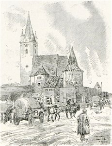 1916 - Albert Reich - Transilvania, biserica fortificata din Cristian, Sibiu p9