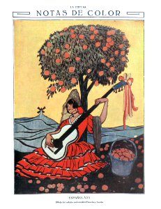 1914-07-25, La Esfera, Españolada, Sancha. Free illustration for personal and commercial use.