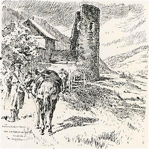1916 - Albert Reich - Turnu Rosu, ruinele turnului din trecatoare p18